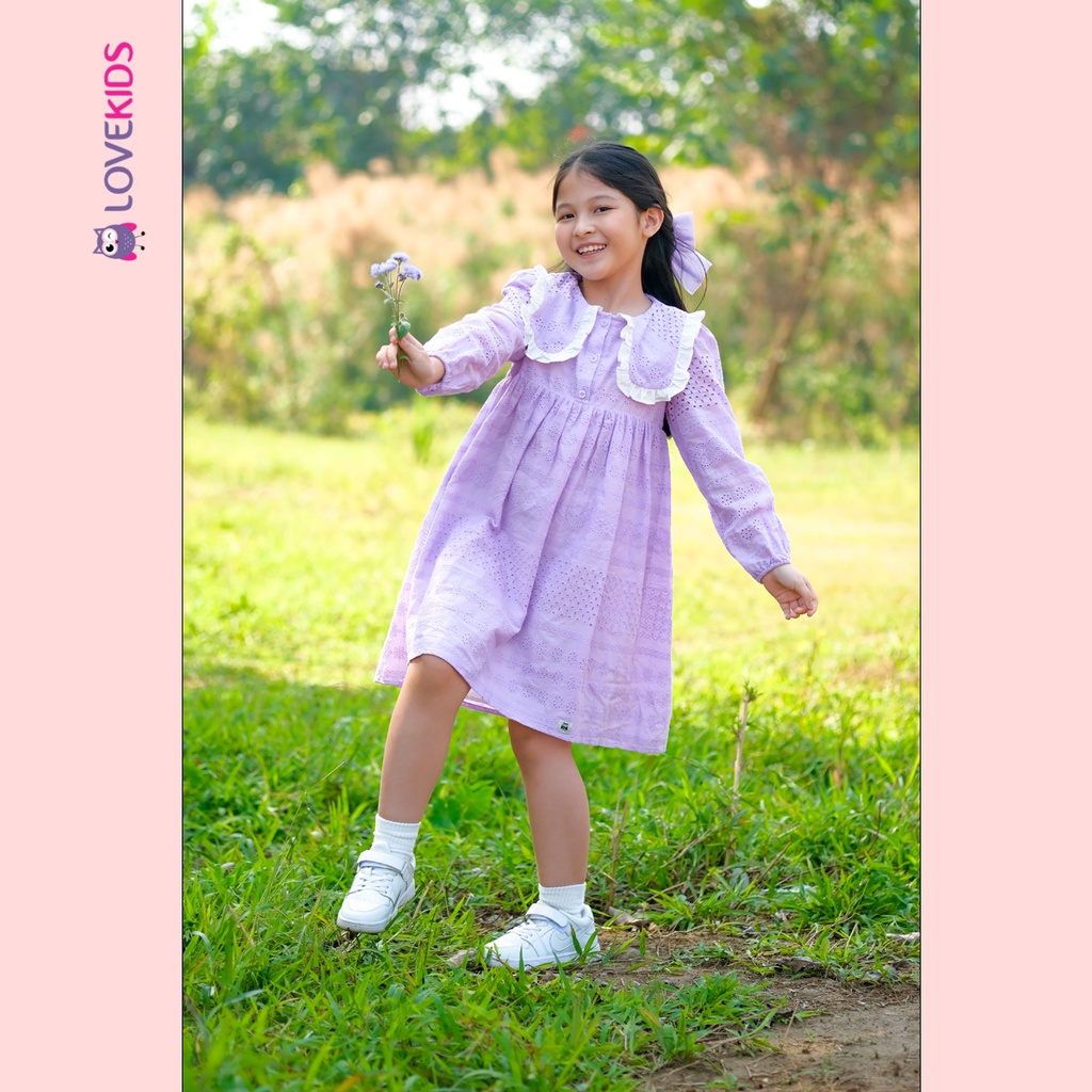 Váy baby doll thêu dài tay - Lovekids