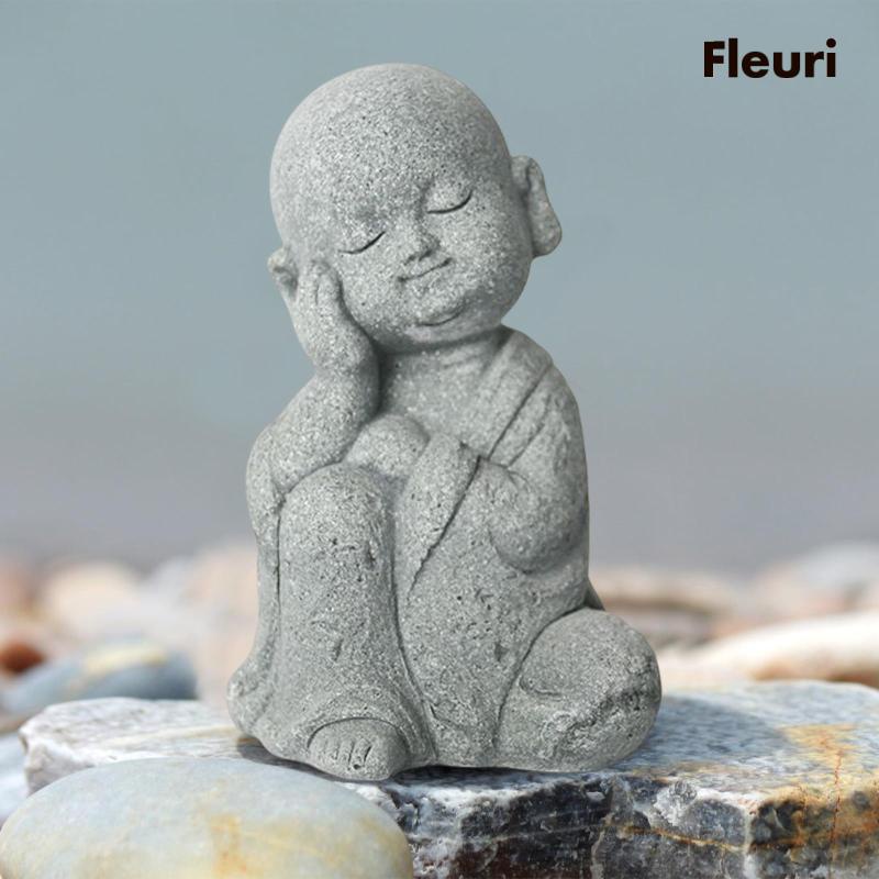 Mô Hình Tượng Phật Bằng Đá Cát Độc Đáo Dùng Trang Trí Chậu Hoa