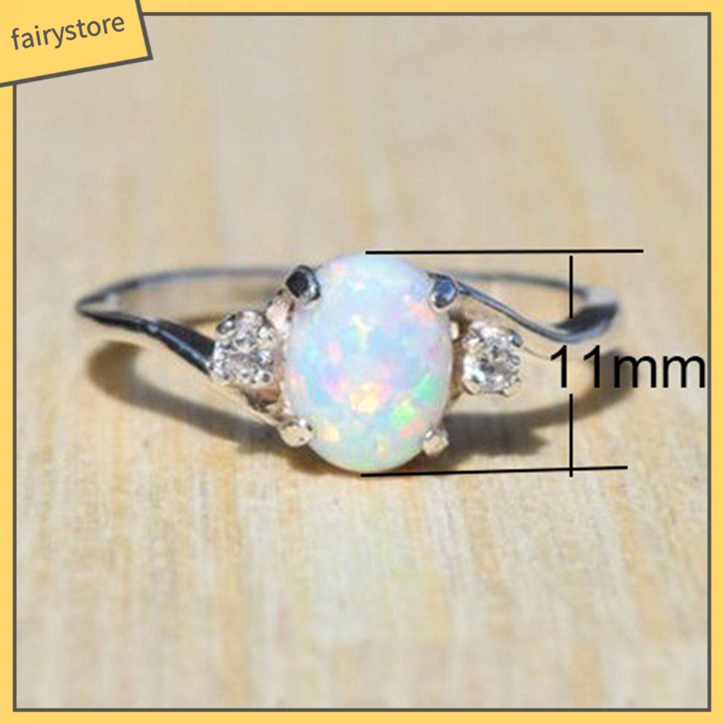 Nhẫn Hợp Kim Đính Đá Opal Nhân Tạo Thời Trang Cho Nữ
