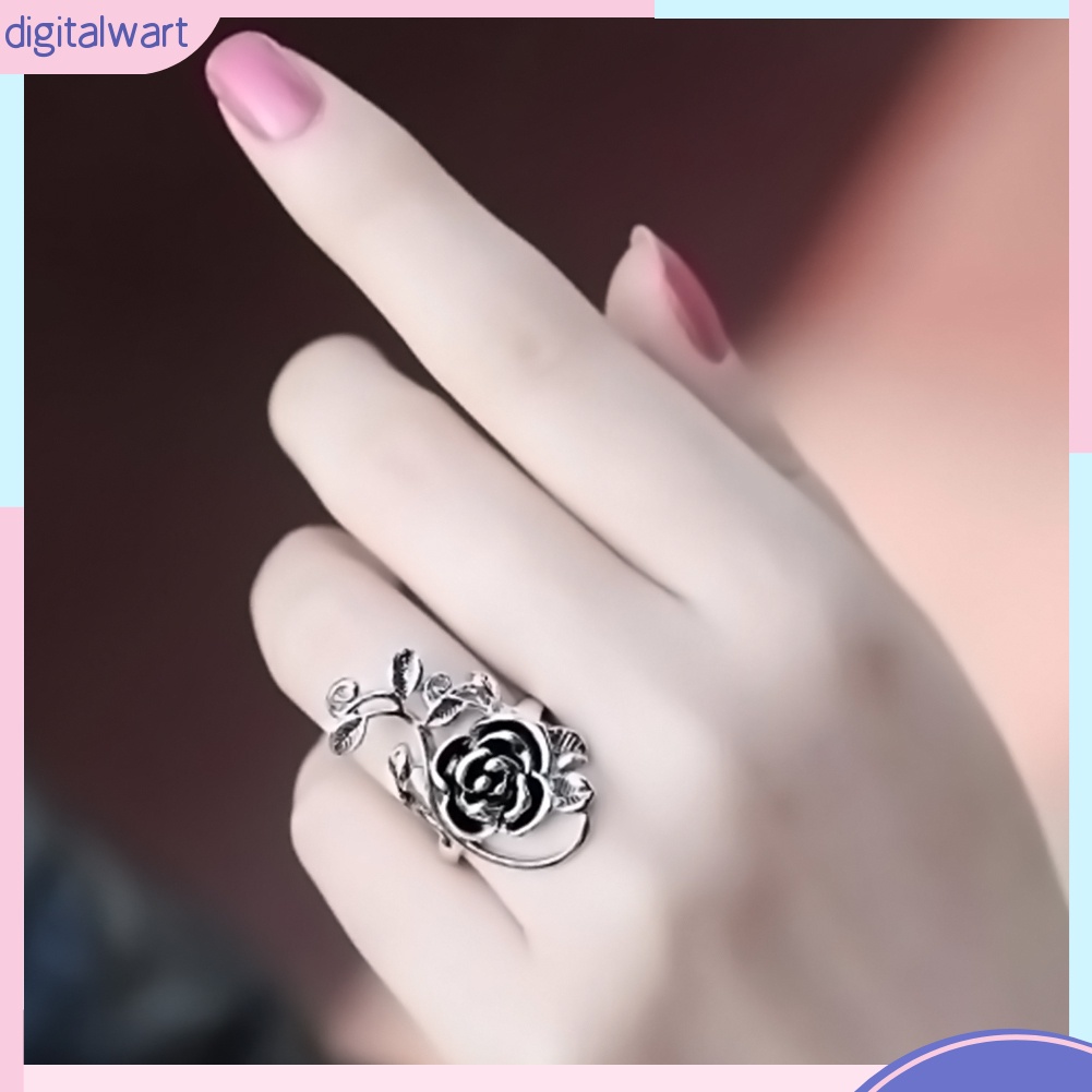 Nhẫn hợp kim mặt hình hoa hồng thời trang cho nữ