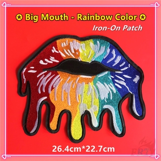 Miếng vá ủi quần áo cỡ lớn L 26.4cmx22.7cm thiết kế đôi môi cầu vồng