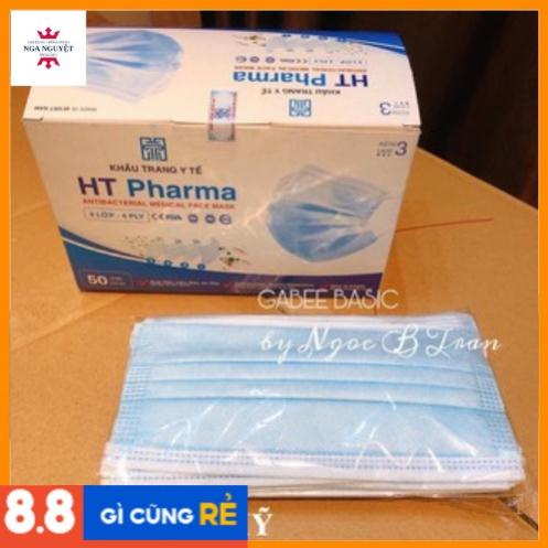 Khẩu trang y tế 3 lớp HT Pharma hộp 50c