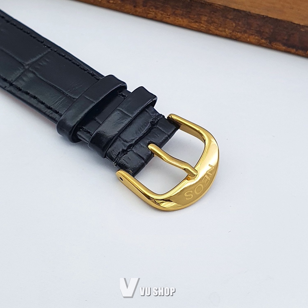 Đồng hồ nam NEOS N-40577M Dây da Siêu mỏng Chính hãng