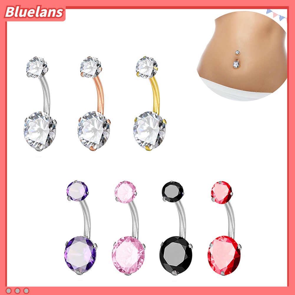 Khuyên Rốn Đính Đá Nhân Tạo Hình Khối Lấp Lánh Dành Cho Nữ