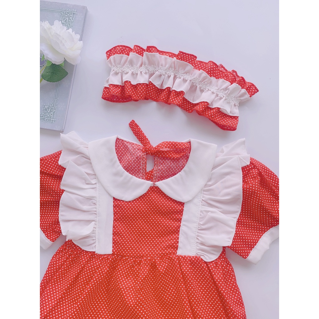 Body bé gái 🥰𝑻𝑨̣̆𝑵𝑮 𝑲𝑬̀𝑴 𝑻𝑼𝑹𝑩𝑨𝑵 + 𝑮𝑰𝑨̂̀𝒀 𝑽𝑨̉𝑰🥰- NHƯ Ý HOUSE’s- Body đỏ chấm bi tiểu thư