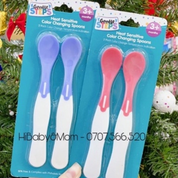Set 2 thìa báo nóng Gentle Steps cho bé