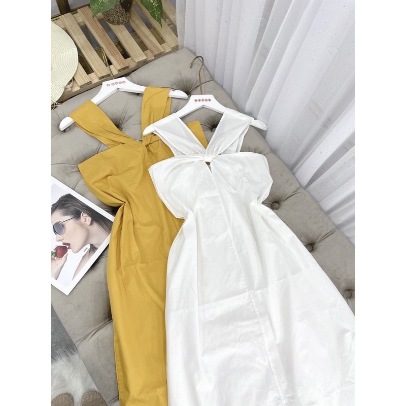 Váy xuông cổ yếm siêu hót  Chất thô đũi mềm đẹp | BigBuy360 - bigbuy360.vn