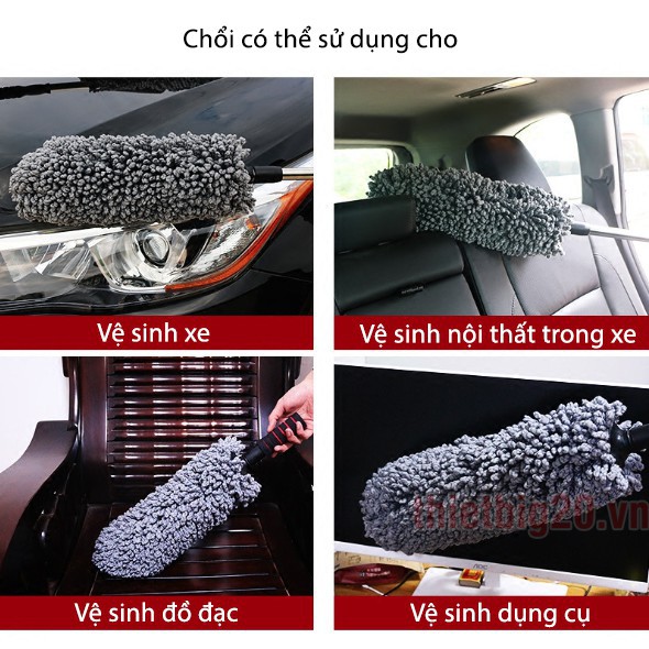 [DEAL HOT] Chổi lau dọn, quét bụi cho xe ô tô sợi Nanofiber GRX17 - Cán điều chỉnh độ dài 55-84cm