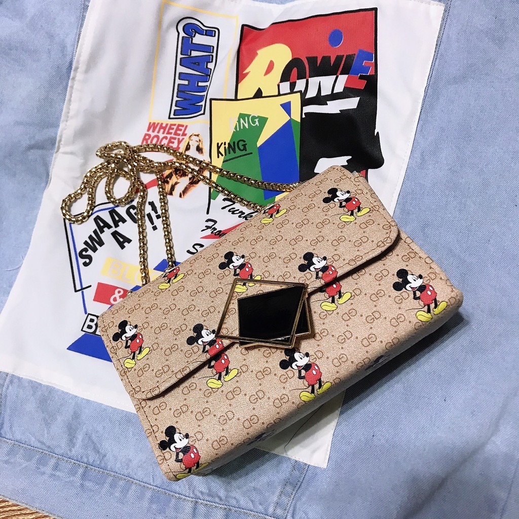 [ Form chuẩn- siêu đẹp ] Túi xách Mickey full dây xích đeo chéo deo vai được 3 kiểu KAWA thời trang hàng đẹp + hình thật