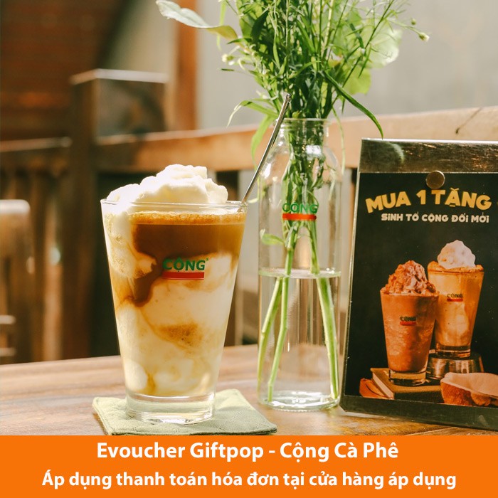 Hồ Chí Minh, Hà Nội [Evoucher] Phiếu quà tặng cửa hàng Cộng Cà Phê trị giá 100.000 VNĐ