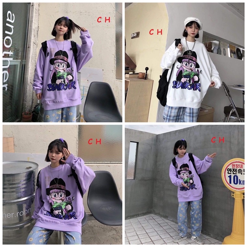 Áo Sweater cổ tròn Cậu Bé Black Air form rộng UlzzangChất nỉ cotton đẹp Không Bai xù, Áo mùa đông ấm Unisex nam nữ