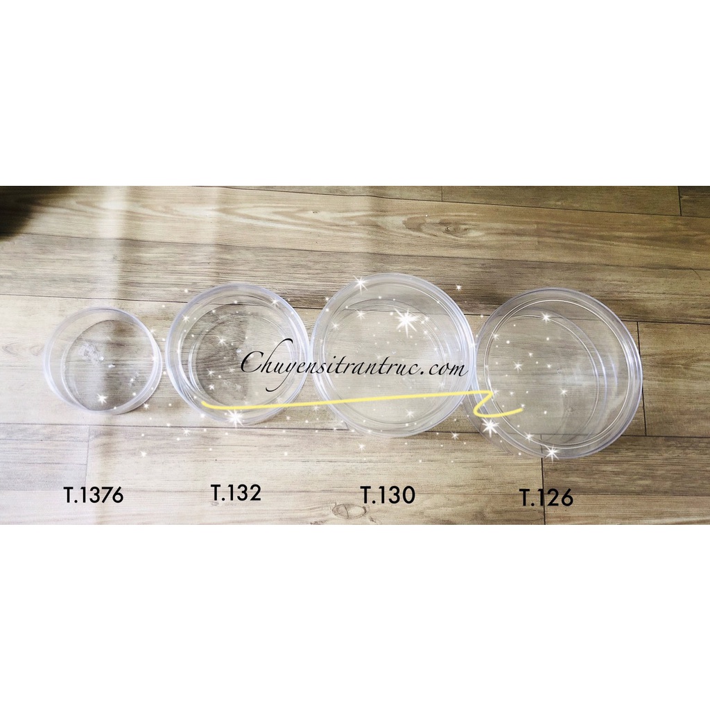 Hộp nhựa mica tròn trong suốt đựng 250-500gram hạt điều, yến sào, khô gà