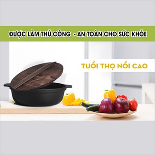 Nồi lẩu gang 2 ngăn