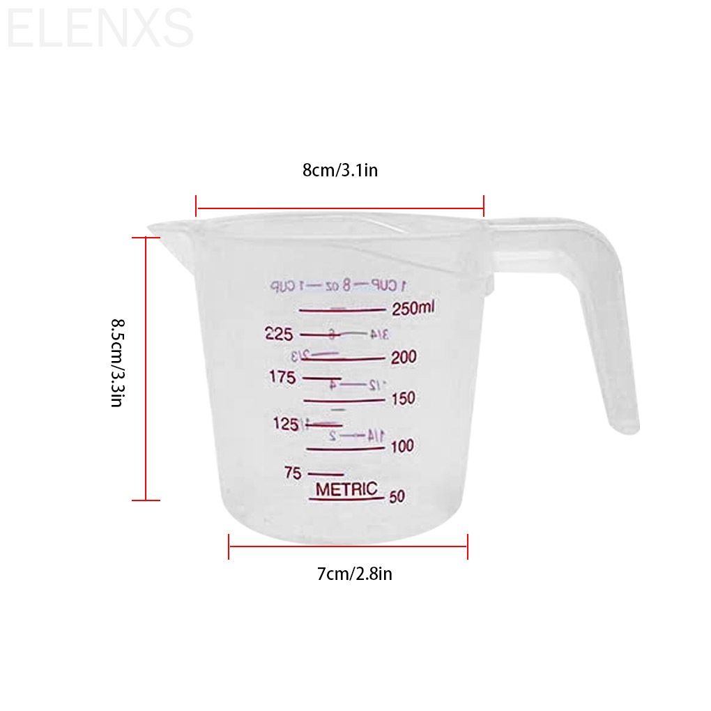 Cốc đo nhà bếp bằng nhựa trong suốt có thể rửa sạch tiện lợi