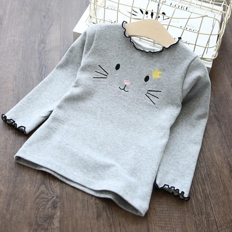 Áo thun dài tay in hình cô gái dễ thương cho bé