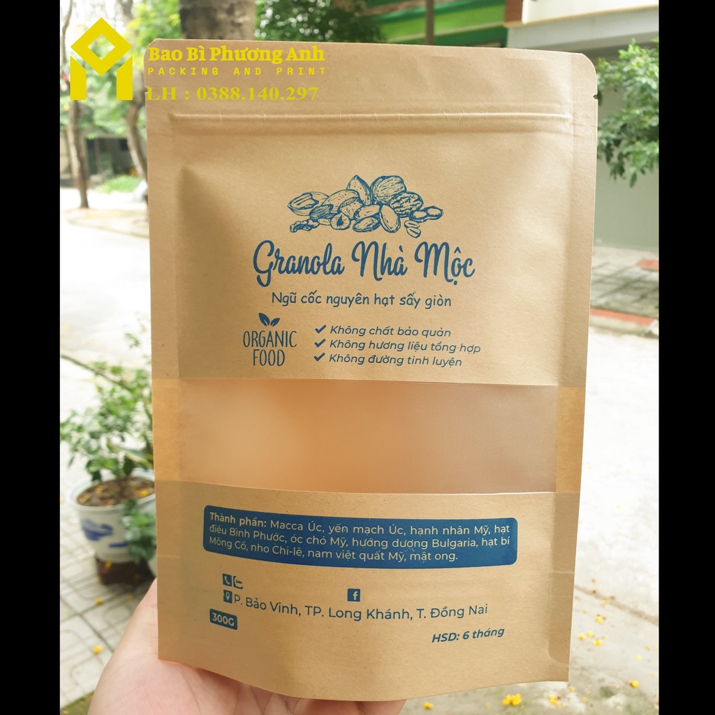 Combo 10 Chiếc Túi Zip Giấy Kraft Nâu 14x20_Bao Bì Phương Anh