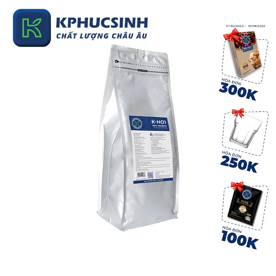 Cà phê rang xay xuất khẩu K-HO1 500g/gói KPHUCSINH - Hàng Chính Hãng