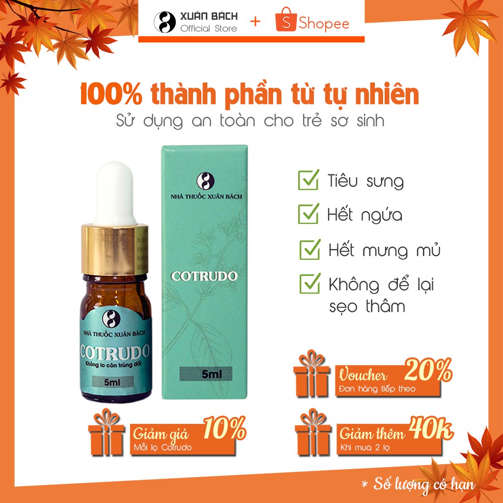 COTRUDO - Tinh chất bôi muỗi đốt (5ml) - Made in Việt Nam