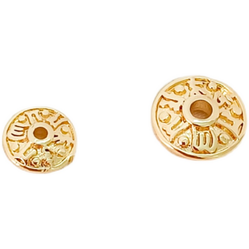 Bộ 10 Phụ Kiện Vòng Tay/Giá Đỡ Bằng Đồng 14K Hình Cánh Hoa Màu Vàng