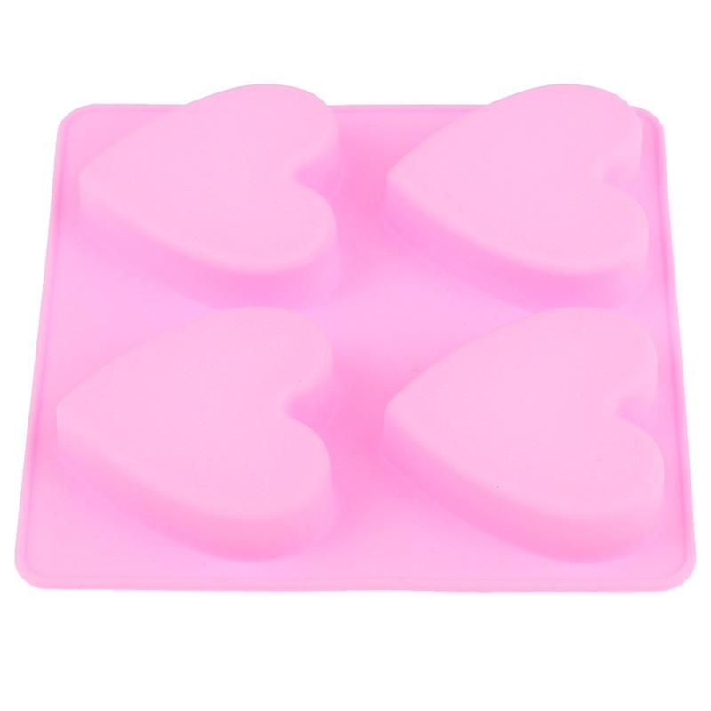 Khuôn Silicone Hình Trái Tim 3d Với 4 Khuôn Tiện Dụng