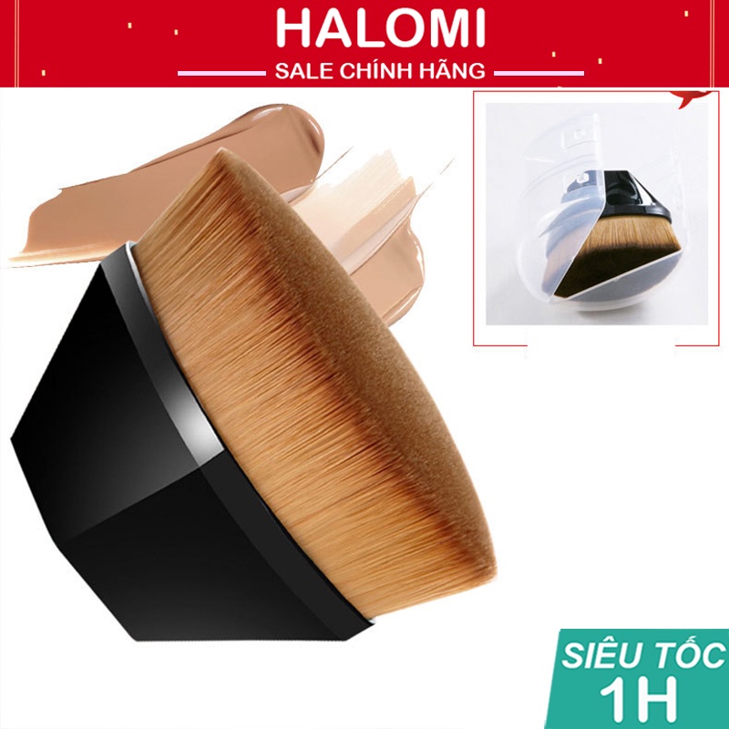 Cọ tán kem nền đầu dẹt HALOMI mềm mại tiện lợi cho makeup chuyên nghiệp