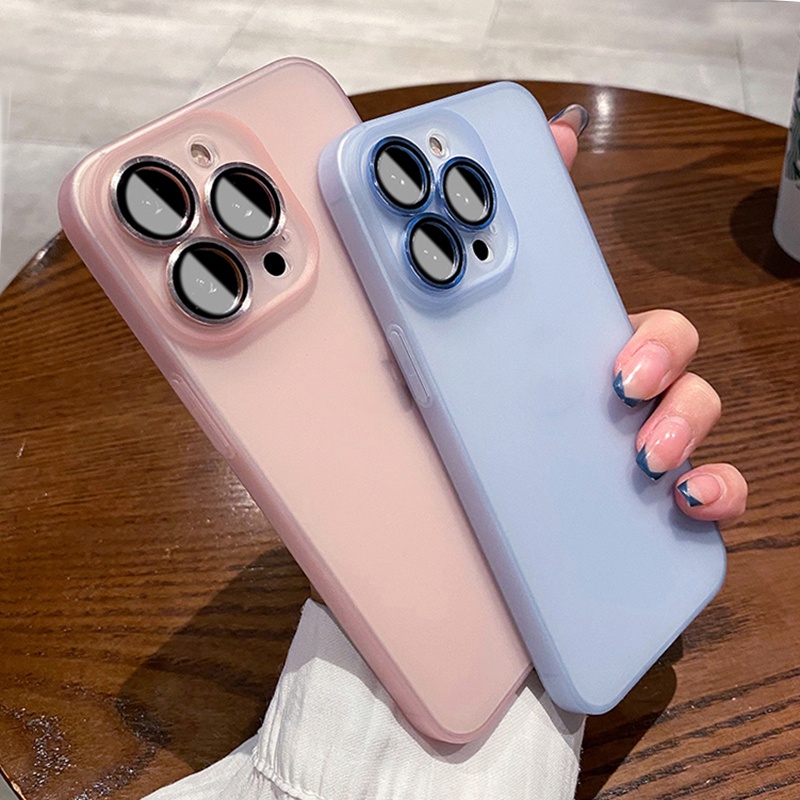 Ốp Điện Thoại Mặt Kính Siêu Mỏng Chống Sốc Cho iPhone 14 plus 13 12 11 Pro Max