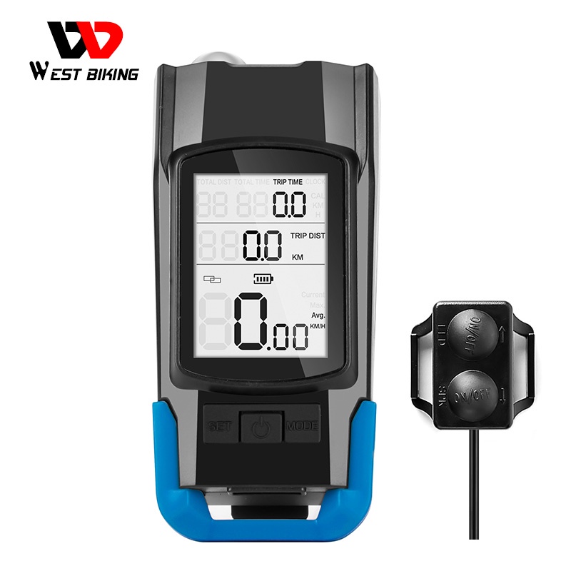 Đèn pin xe đạp WEST BIKING 3 trong 1 USB có thể sạc lại kết nối không dây chống thấm nước 