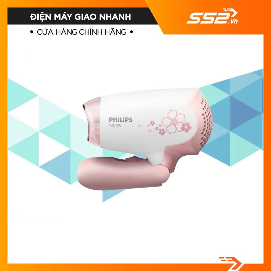 Máy Sấy Tóc Mini Philips HP810800 Máy Xấy Tóc Cầm Tay 1000W 2 Chế Độ Sấy Duy Trì Độ Ẩm Bảo Vệ Tóc - Bảo Hành Chính Hãng
