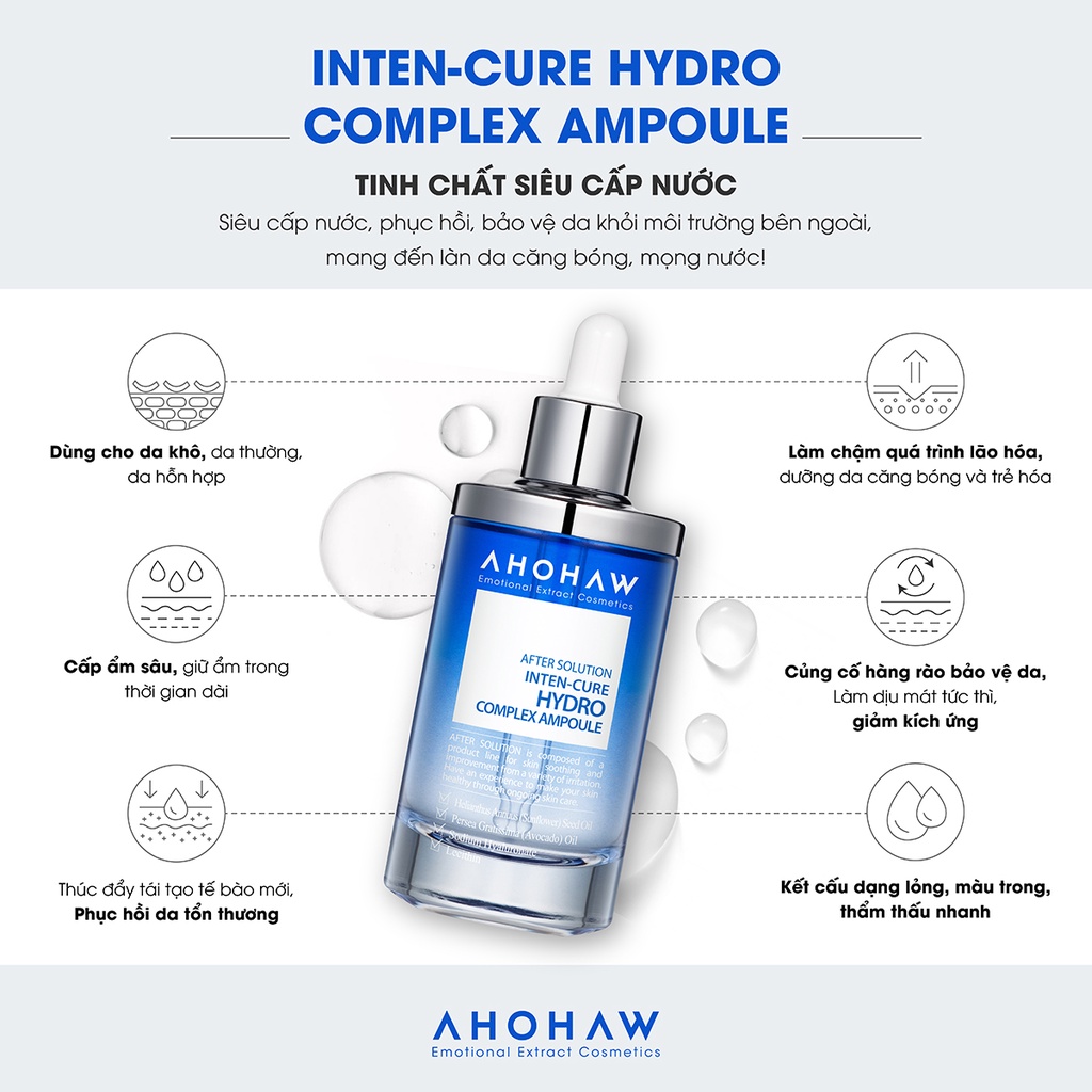 Tinh chất cấp ẩm - phục hồi cho làn da khô Inten Cure Hydro Complex Ampoule (50 ml -150 ml)