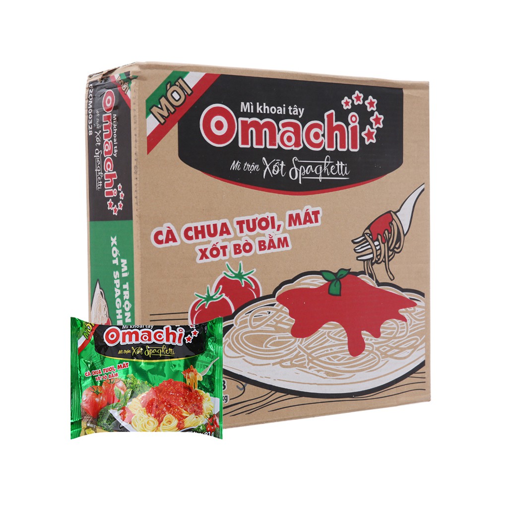 Mì Khoai Tây Omachi Xốt Spaghetti Thùng 30 Gói x 91g/gói