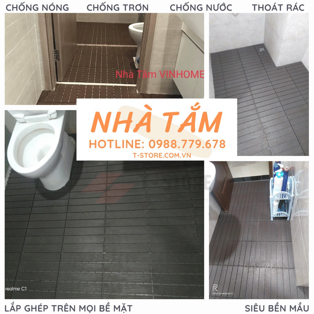 Tấm Lót Sàn Nhựa Ban Công MHI- Chuyên dụng Nhà Tắm, Sân Vườn, Bể Bơi