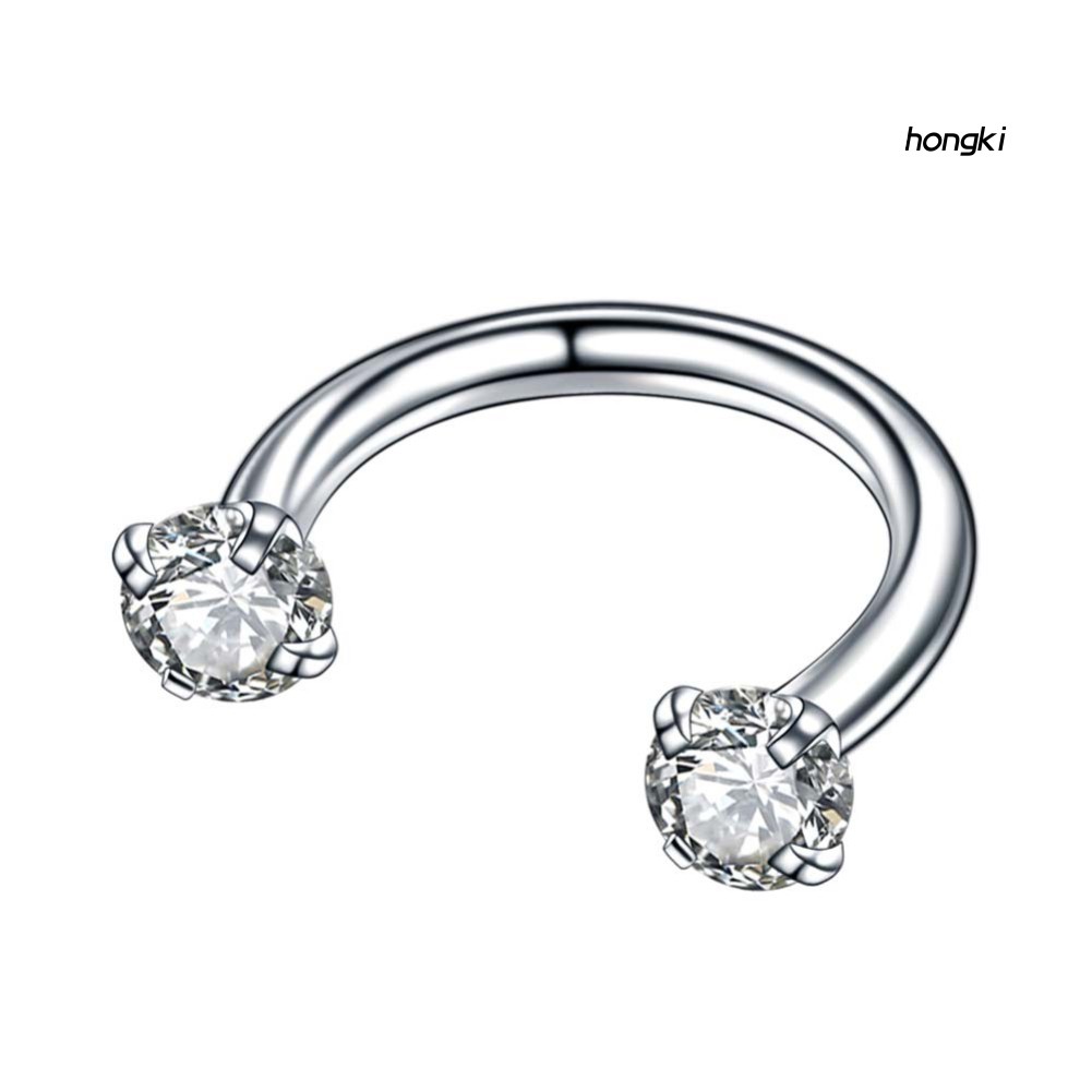 Khuyên mũi chữ U đính đá zircon nhiều màu sắc cá tính thời trang