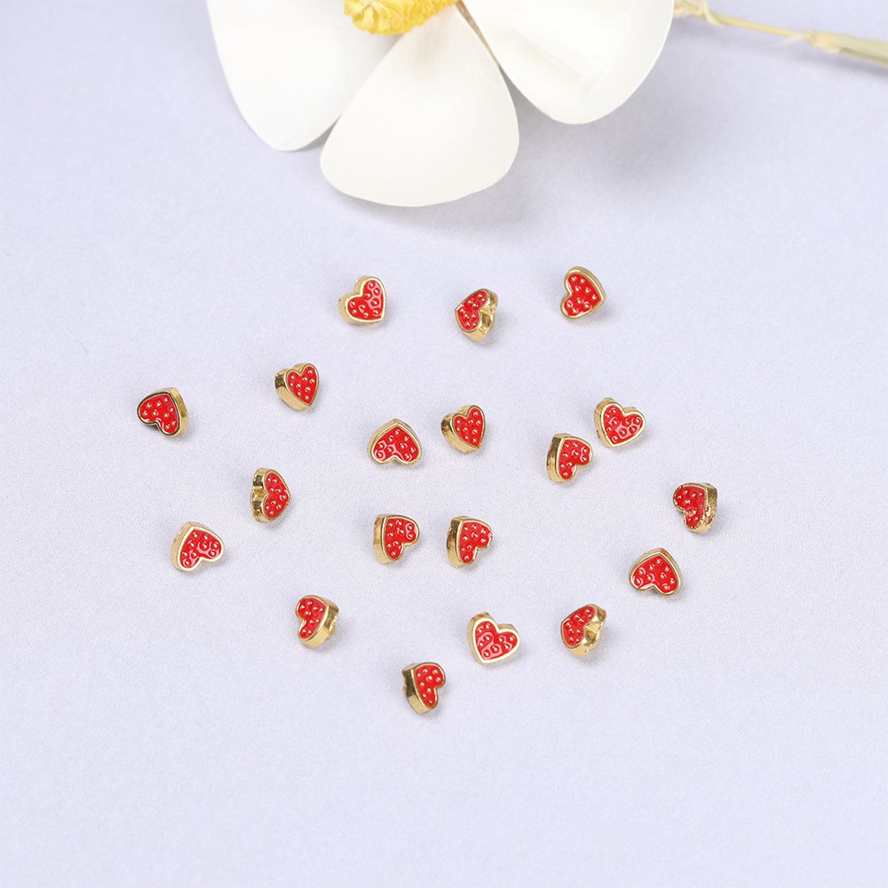 Daphne Set 20 Nút Cài Kim Loại 5mm Hình Trái Tim Nhiều Màu Sắc Dùng May Quần Áo Búp Bê Diy