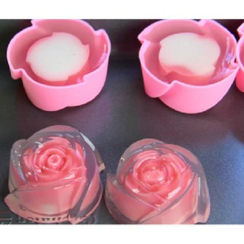 Combo 20 khuôn silicon rau cau hình hoa hồng 2 kich thước 3 và 5cm