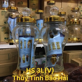 BÌNH NGÂM RƯỢU THỦY TINH CAO CÂP  3 Lít  SX TẠI VIỆT NAM - THỦY TINH BẮC HẢI