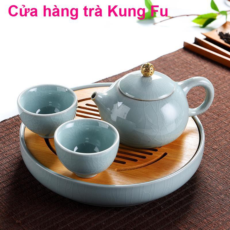 Lò Ge Đơn giản Trung Quốc Mở Pian Home Kung Bộ ấm trà Fu khay nhỏ bằng gốm Máy pha Tách đạo