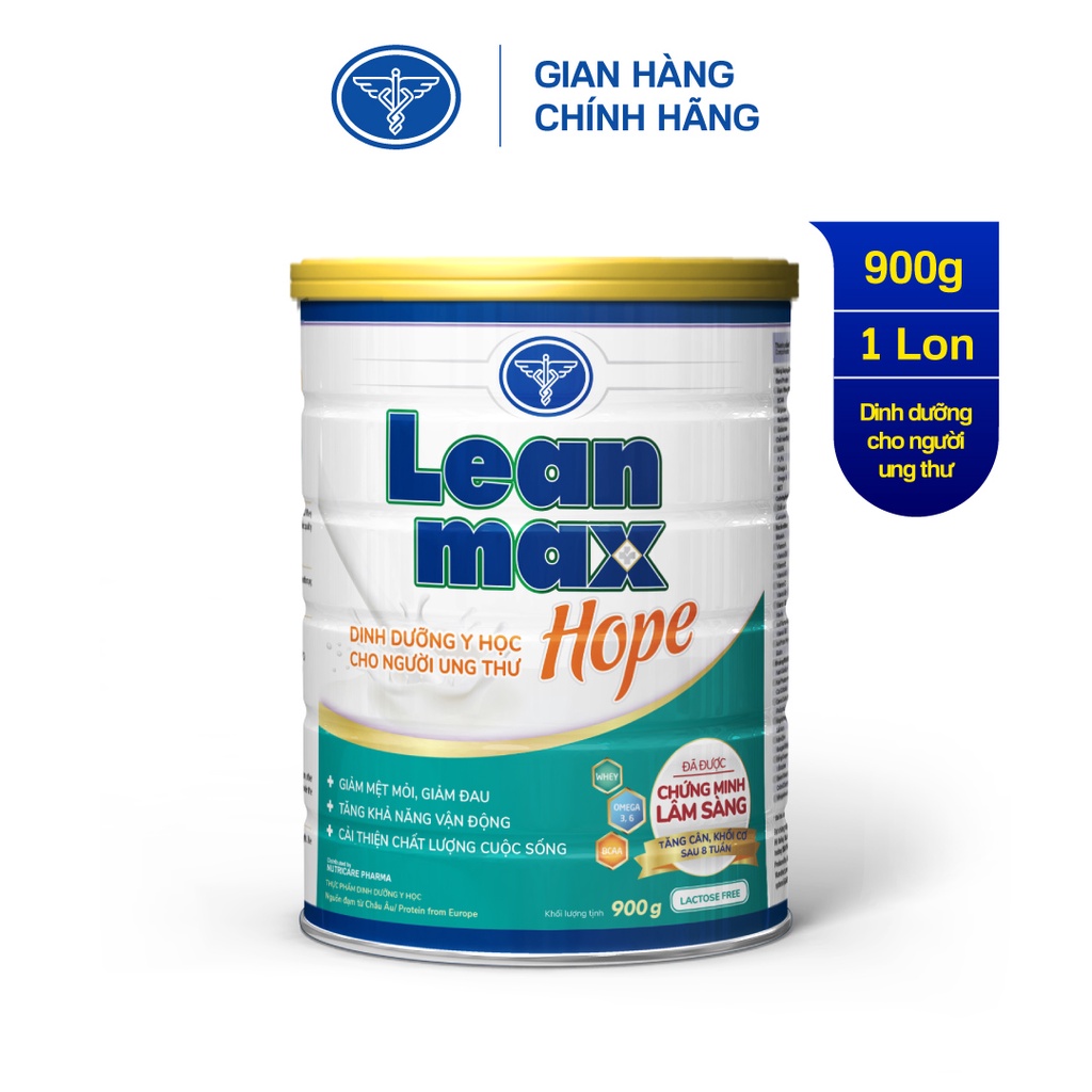 01 lon sữa Leanmax Hope 900g - Dinh dưỡng y học cho người bệnh ung thư