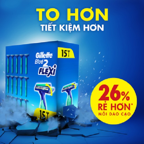 Hộp Dao Cạo Gillette Blue 3/2 Flexi Dùng 1 Lần