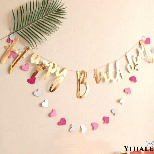 Dây treo chữ Happy Birthday bằng vàng kim loại dùng để trang trí tiệc