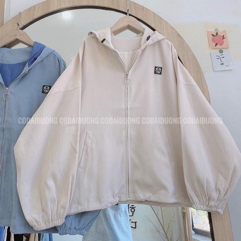 Áo khoác khóa kéo kaki in hình chú bò đáng yêu.hangtotgiare98