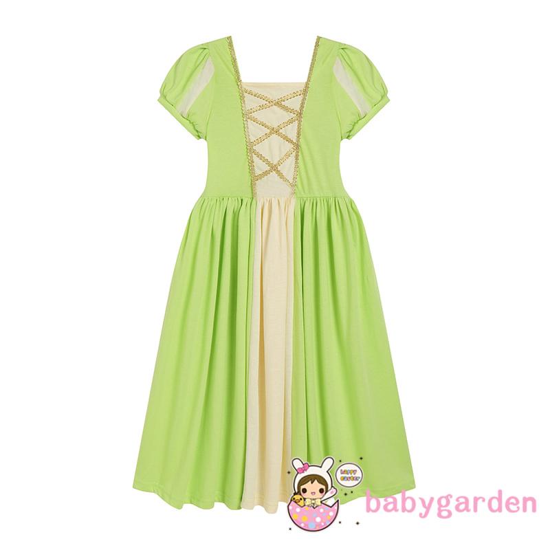 Đầm Công Chúa Tay Phồng Ngắn Eo Cao Thời Trang Xinh Xắn Cho Bé Gái