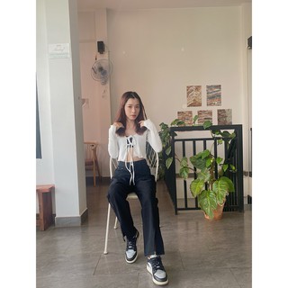 Áo khoác tay dài buộc nơ và áo bra TALY A454