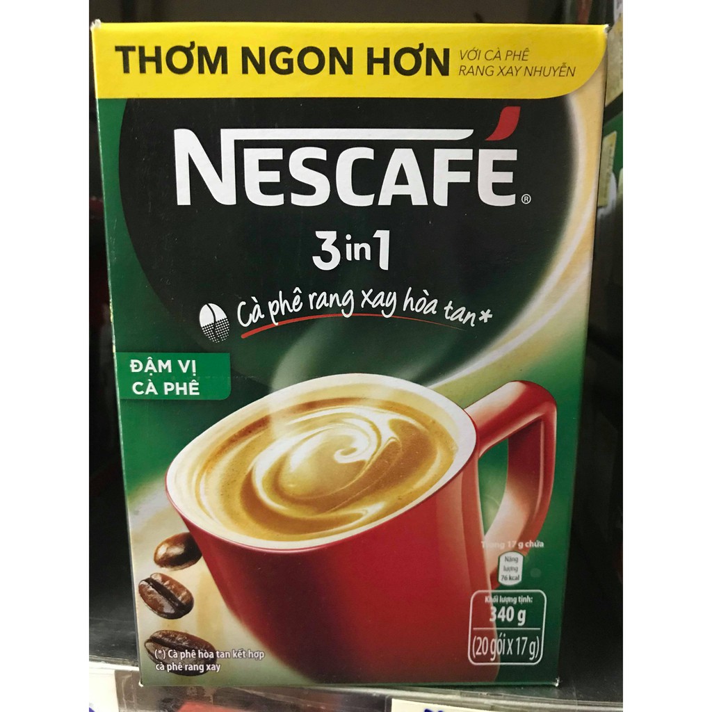 Combo 5 hộp cà phê Nescafe 3 in 1 đậm vị cà phê 20 gói * 17g