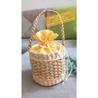 Túi Cói, Túi Xách Lục Bình Trụ Tròn 1 Quai Đẹp Lạ, Cao Cấp-Giỏ Lục Bình