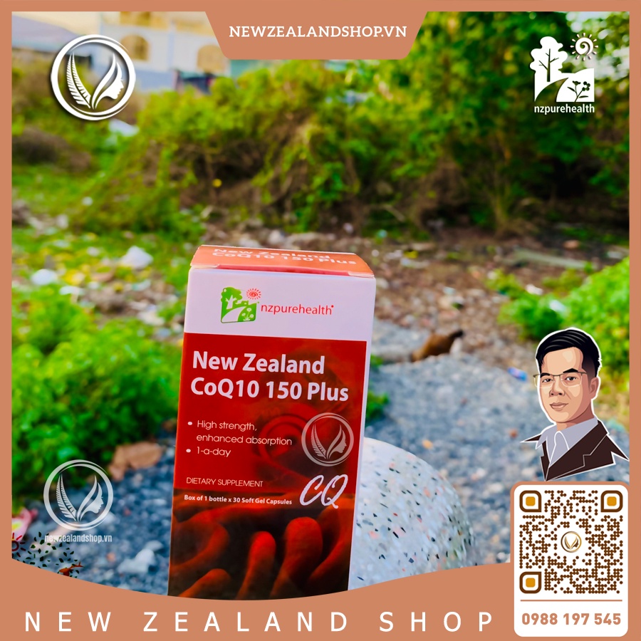 Viên uống bổ tim mạch, điều hòa huyết áp Nz Pure Health CoQ10 150 Plus 30 viên