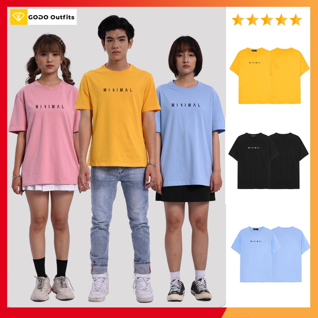 Áo thun tay ngắn nam nữ GODO OUTFITS in MINIMAL ATR07 chất liệu Premium Cotton nhiều màu unisex