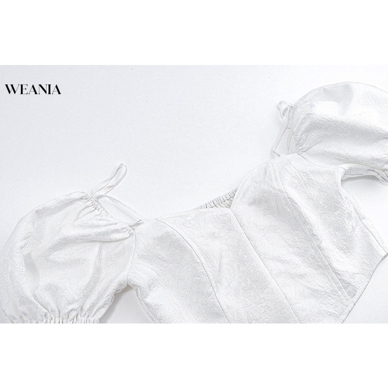 Áo Croptop Tay Phồng Cổ Vuông Xinh Xắn Dành Cho Nữ