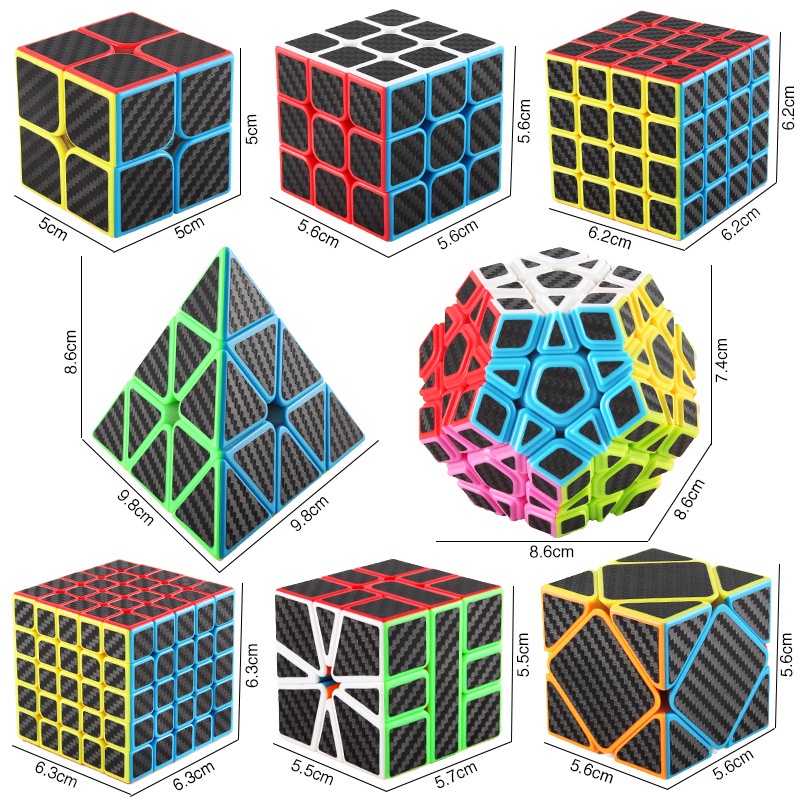 Chính Hãng - Bộ Sưu Tập Rubik Carbon MoYu MeiLong 2x2 3x3 4x4 5x5 Pyraminx Megaminx Skewb Square-1 SQ1 Tam Giác 12 Mặt