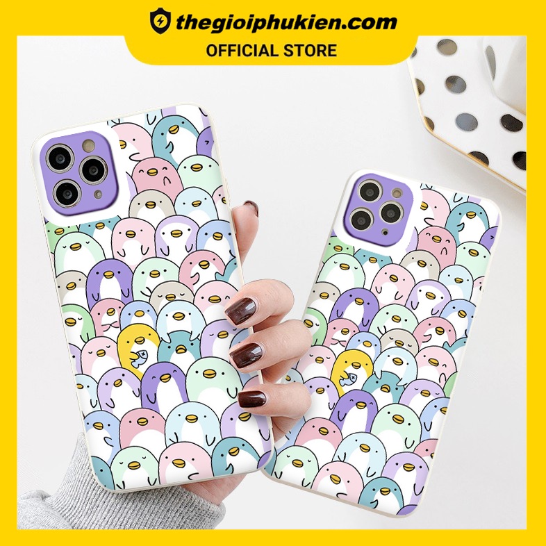 Ốp iphone - Ốp lưng iphone cạnh vuông viền camera cánh cụt mini dành cho ip 6 đến 14promax - ng110