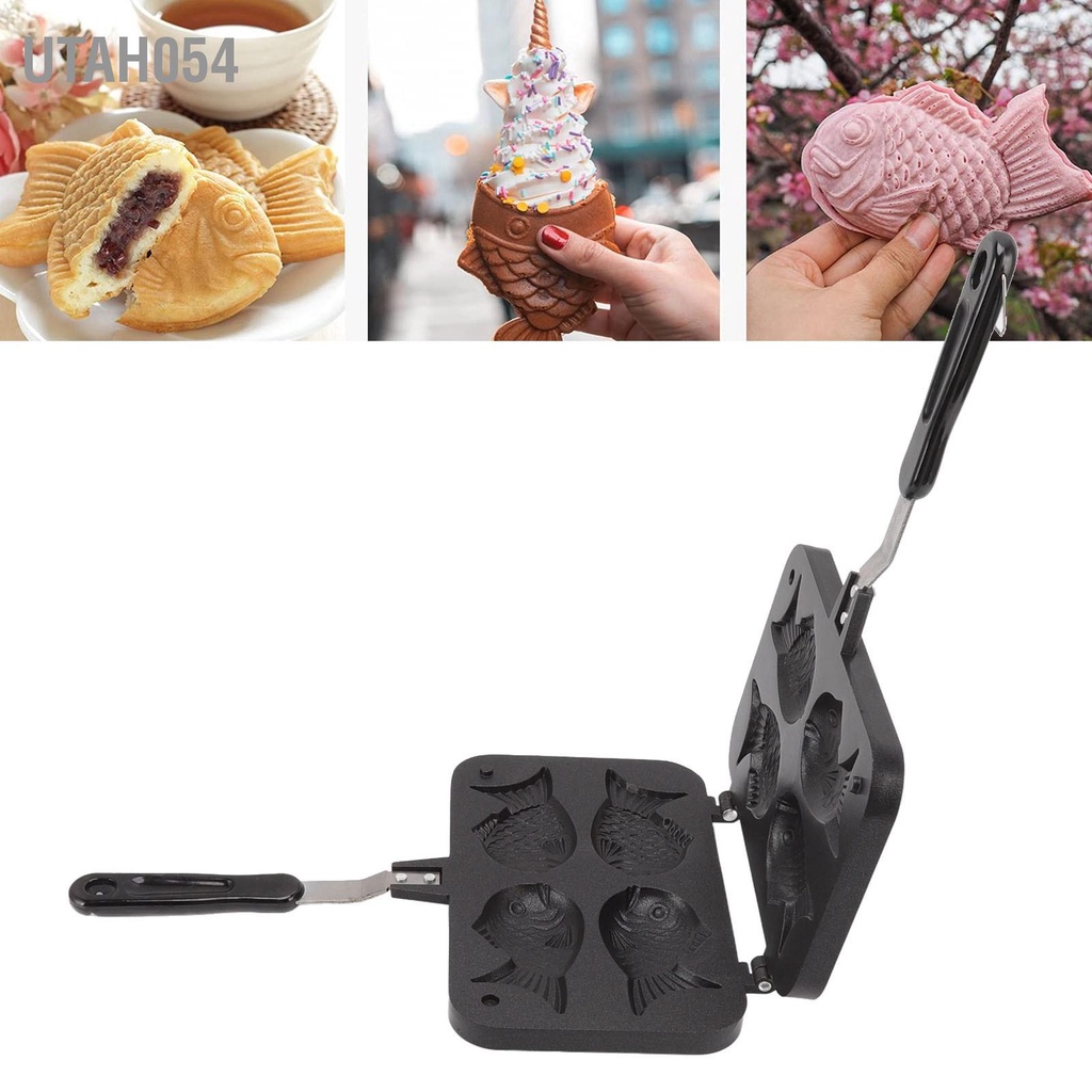 [Hàng Sẵn] Khuôn Làm Bánh Cá Nướng Taiyaki Không dính Cao Cấp【Utah054】